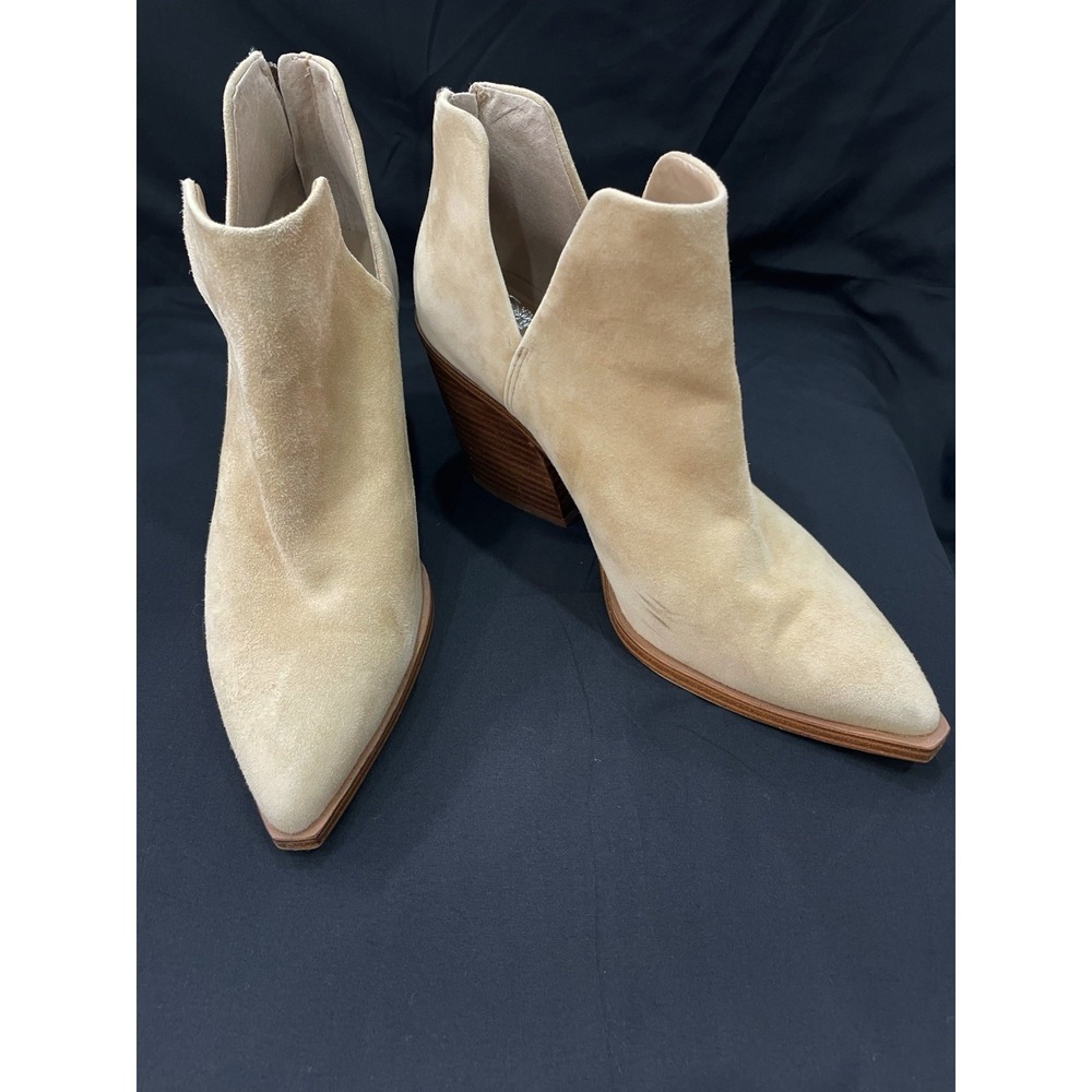 Vince Camuto Gigietta Tan Suede Split Ankle Pointed Toe Booties Size 9M / 40